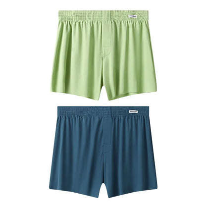 Mens Boxer Shorts Large Size - Ice Silk Breathable Sleepwear Pants | Loose Fit Boxers