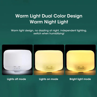 500ML Essential Oil Diffuser - Mini Aroma Humidifier with Colorful Night Lights