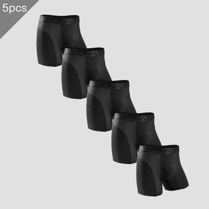 5PCS Extended athletic briefs Men's boxers Modal anti-wear leg running plus size breathable training boxers