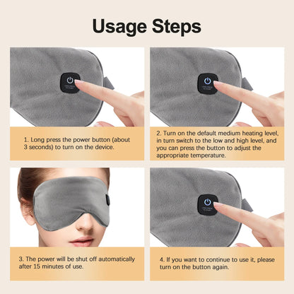 Electric Steam Heated Eye Mask for Dry Eyes Cordless Hot Compress Sleep Mask Portable Warm Eyemask Eye Fatigue Relief