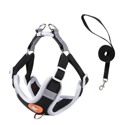 Adjustable dog harness no pull cute cat soft walking leash set pet dog vest vest teddy beagle suitable for small and medium dogs