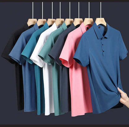 Men's Polo Shirt - Summer Quick Dry Casual Work Shirt | Plus Size Breathable Solid Color