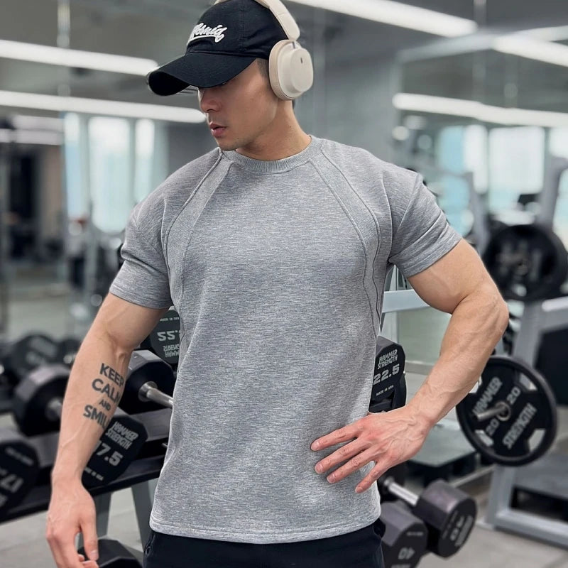 High quality Autumn men long sleeved T-shirt Fashion sport Round Collar fitness running mesh Breathability Training t-shirt men