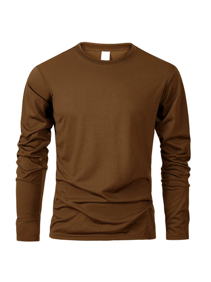 Men's Long Sleeve T Shirts Casual Round Neck Moisture Wicking Tees Male Tops Sports comfortable versatile Men's T-shirts