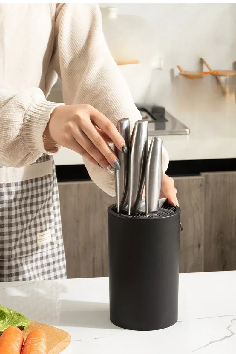 Kitchen Knife Block – Durable Rotating Knife Holder & Plastic Storage Rack