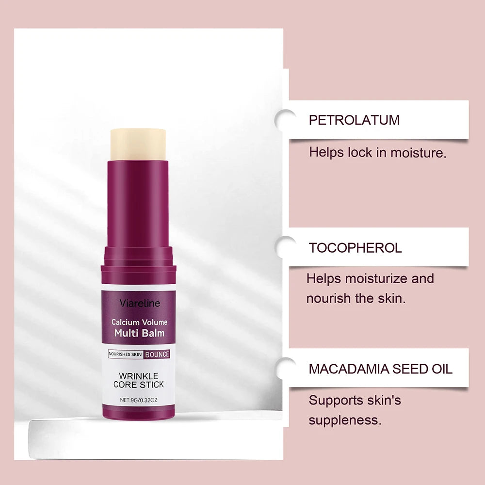 Calcium Volume Multi Balm Korean Skincare Stick,Face & Eye Cream,Collagen Deep Moisturizing Anti-Wrinkle,Suitable for Pre Makeup