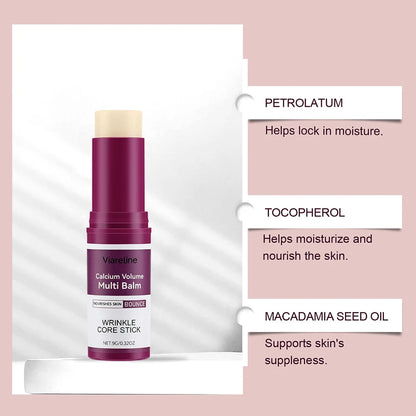 Calcium Volume Multi Balm Korean Skincare Stick,Face & Eye Cream,Collagen Deep Moisturizing Anti-Wrinkle,Suitable for Pre Makeup