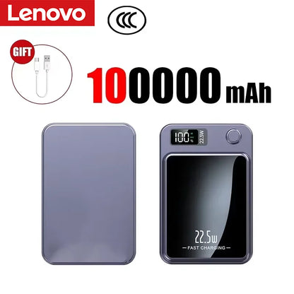 Lenovo 500000mAh Portable Magnetic Wireless Power Bank Fast Charger For Magsafe Auxiliary Battery For iphone Huawei Samsung 2027