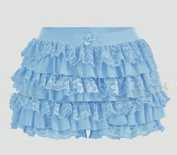 Women's Bow Lace Ruffle Shorts – Y2K Elastic-Waist Summer Shorts