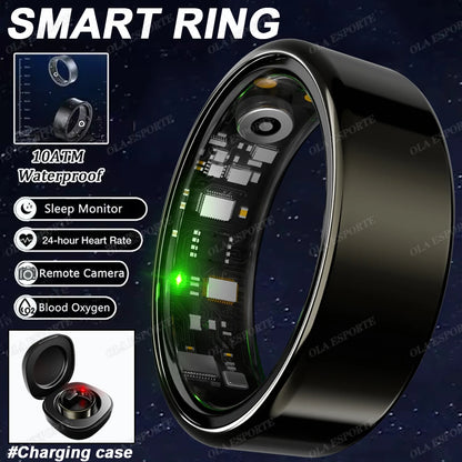 Ola Esporte Smart Ring Blood Pressure Heart Rate Monitoring Smartring IP68&5ATM Waterproof Multi-sport Mode Smartring Man Women