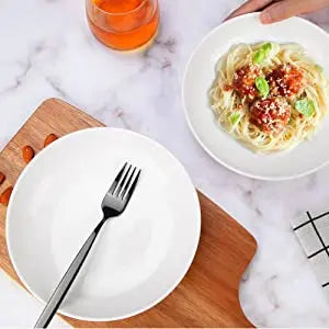 Porcelain Pasta Bowls Set - 22 Ounce Ceramic Serving Bowls 6 Pack Dishwasher Safe