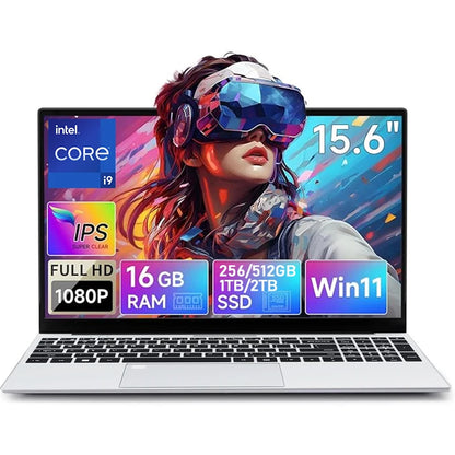 Intel Core I9 9900 Laptop Windows 11 16GB RAM 1TB SSD 4K HD Screen Portable Slim Laptops PC Gamer 15.6 inch Computer Office