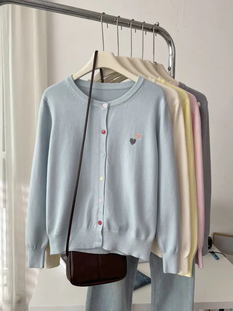 Fashion Versatile Women Sweater 2026 Autumn Winter Elegant Embroidered Women Knit Cardigan Long Sleeve Unique Colorful Buttons
