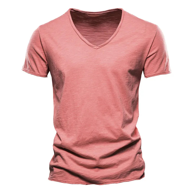 Quality 100% Cotton Men T-shirt Fashion Cut Design Slim Fit Soild Men's t-shirt Tops Tees Brasil Short Sleeve T Shirt For Men