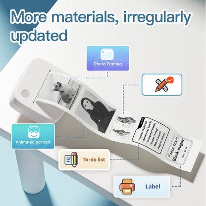 X6 Mini Printer Sticker Paper Error Printing Machine HD Photo Printer Label Maker for Journal Notes Memo Kids Toys Birthday Gift