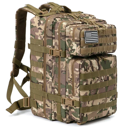 45L Tactical Backpack - Large Capacity Outdoor Hiking  Camping Bag for Men  Women