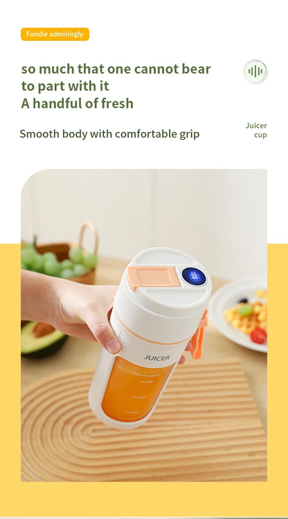 Portable Mini Electric Juicer - Multifunction Fruit Blender with 6 Blades Smoothie Maker 1200mAh