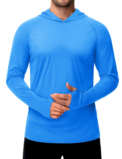 TACVASEN Sun Protection T-Shirts Mens Long Sleeve Hoodie Casual UV-Proof T-Shirts Breathable Lightweight Quick Dry T-Shirts Male
