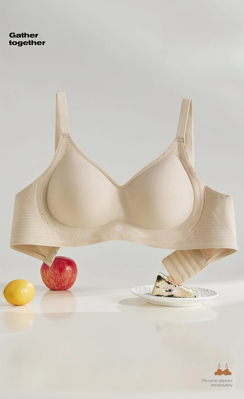 Seamless Push-Up Bra - Wireless Comfortable Jelly Bra with Adjustable Straps