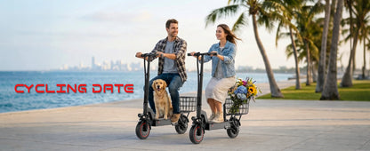 2026 New 500W 10inch Solid Tire Electric Bicycle with Basket 7.8AH Battery 22Miles Max Range 22MPH Max Speed Dua Shock Absorption Foldable Adult Ebike