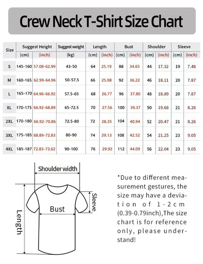 Men's luxurious printed summer high-quality T-shirt 100% pure cotton relaxed and loose fit stylish and unique round neckline