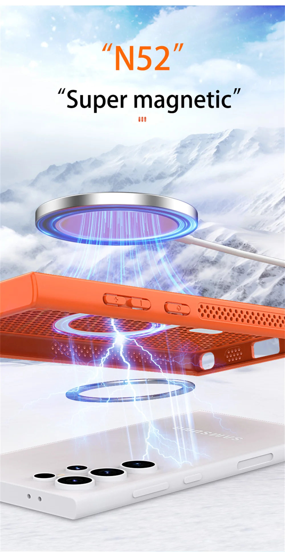 Magnetic For Magsafe Heat Dissipation Phone Case For Samsung S26 S25 S24 S23 Ultra S22 Plus FE Luxury Shockproof Protector Cover
