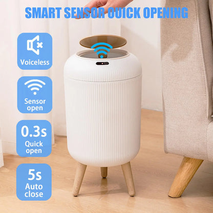 Smart Motion Sensor Trash Can - Automatic Plastic Bin for Home  Office