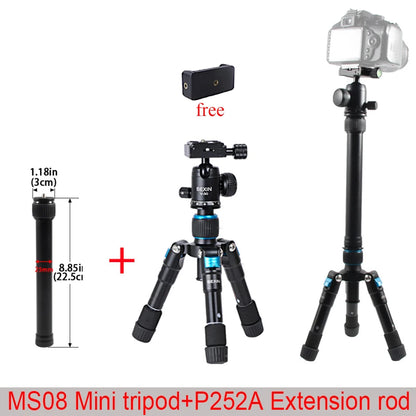 BEXIN Mini Tripod 19in Universal Photography Flexible Phone Tripod for Camera Stand for Gopro iphone Aluminum Travel Tripode Par