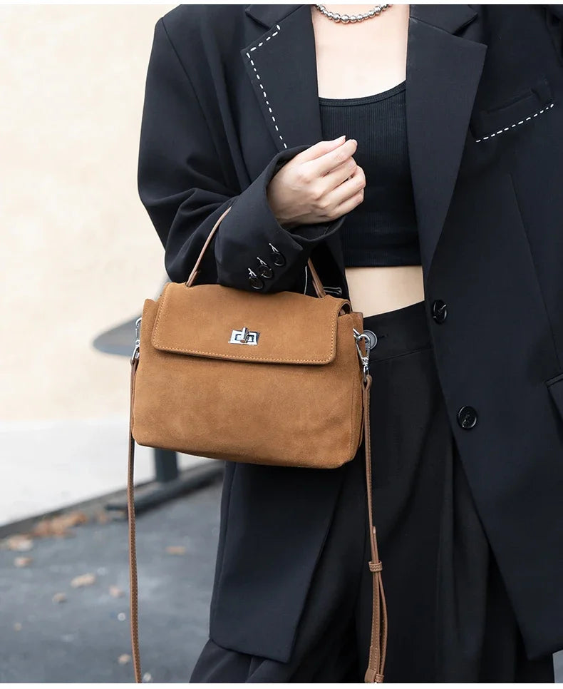 Genuine Leather Crossbody - Women's Soft Leather Messenger Bag With Zipper Closure