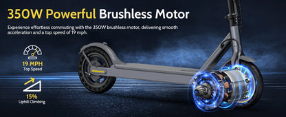 NAVIC T5 Electric Scooter 350W 19MPH APP Smart Control Scooter 8.5inch Solid tire Folding E-Scooter 22Miles Max Range for Adult