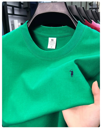 100% cotton men's short sleeve T-shirt fashion brand Paul Pony embroidery summer new high-end comfortable casual round neck top