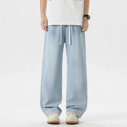 Men's Jeans American Loose Wide-leg Loose Straight Casual Trousers Street Hip-hop Baggy Jeans Black Grey  Blue Streetwear Men