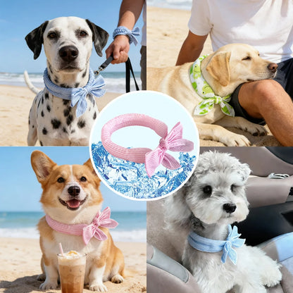1pc Universal Summer Pet Cooling Ice Scarf,Dog & Cat Neck Collar,Physical Heatstroke Prevention Cool Towel,Outdoor Ice Neck Ring
