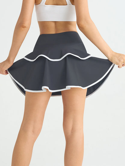 Women High Waist Color Block Skort With Inner Pockets Tennis Pleated Skirts Inner Pocket Quick Dry Sportawear