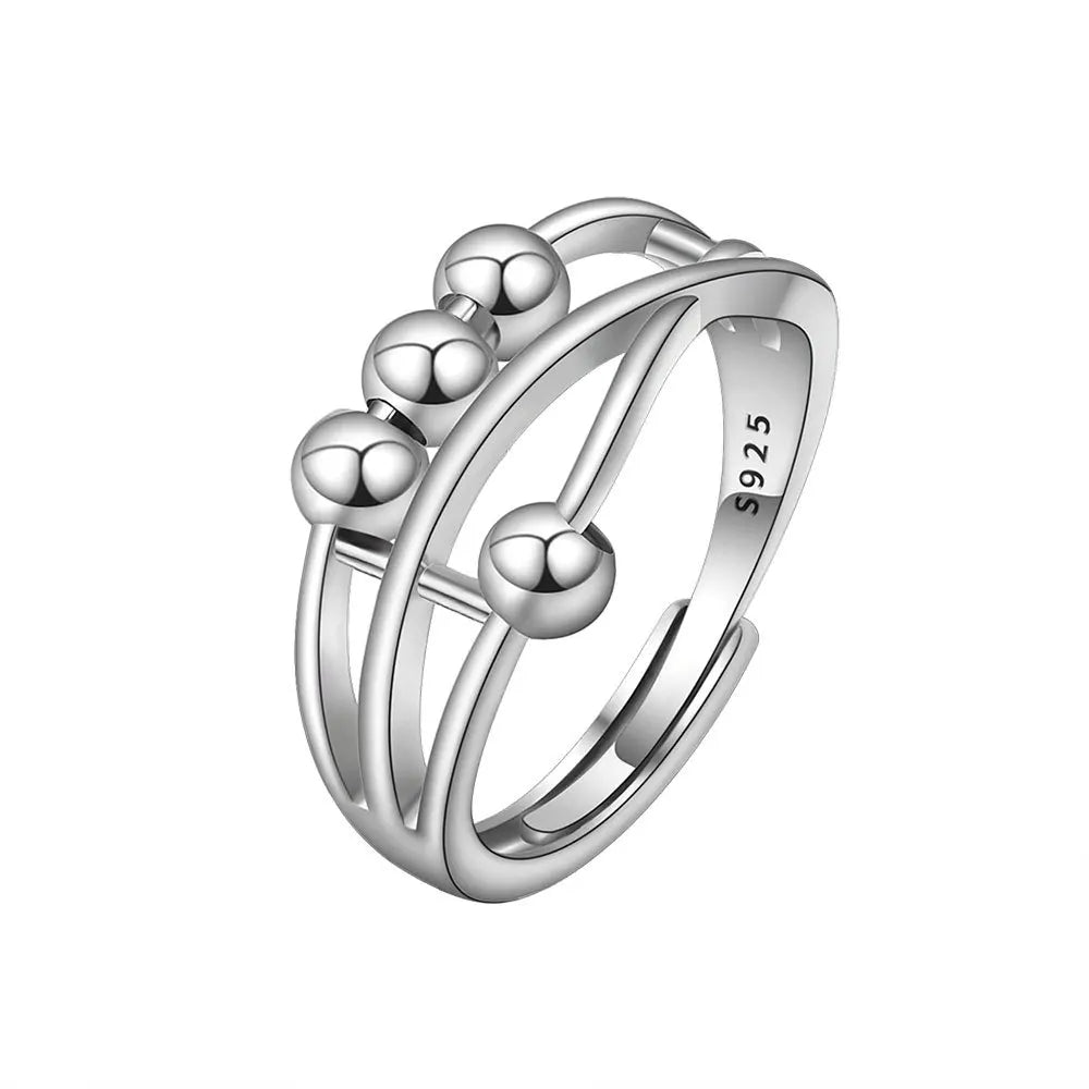 Adjustable Fidget Spinner Ring - Anti-Stress Anxiety Jewelry for Women