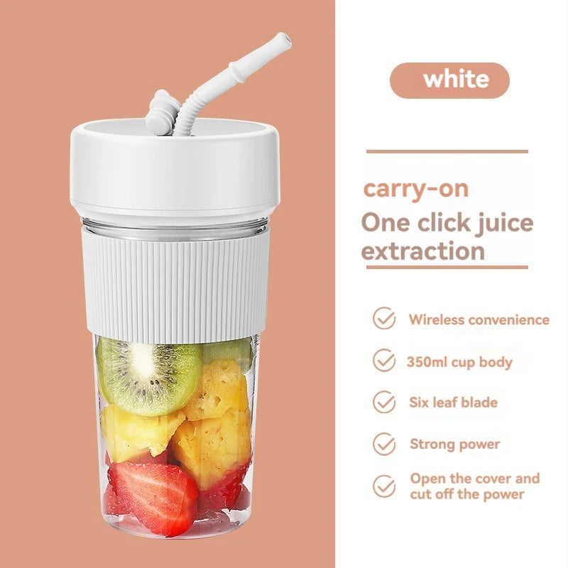 Portable Electric Juicer - Mini Wireless Blender for Smoothies and Juice Extraction