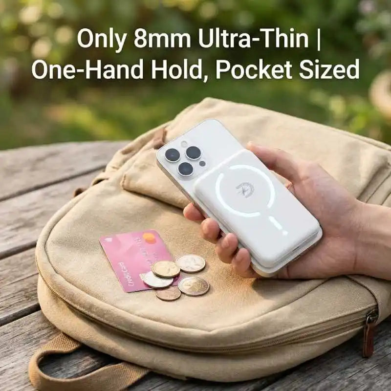 10000mAh Magnetic Wireless Power Bank Ultra Slim PD 20W Fast Charging Portable Charger for IPhone17/16/15/14/13/12/11