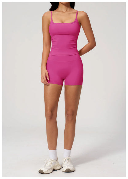 Summer Yoga Set 2 Pieces Women Tracksuit Workout Clothes Sports Outfits High Waist Shorts Fitness Sports Suit Female Gym Clothes