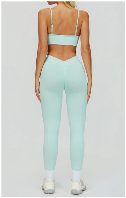 2/3PCS Seamless Yoga Set Gym Workout Suits Athletic Wear Women Legging Fitness Bra Crop Top Long Sleeve Sports Suits Sportswear