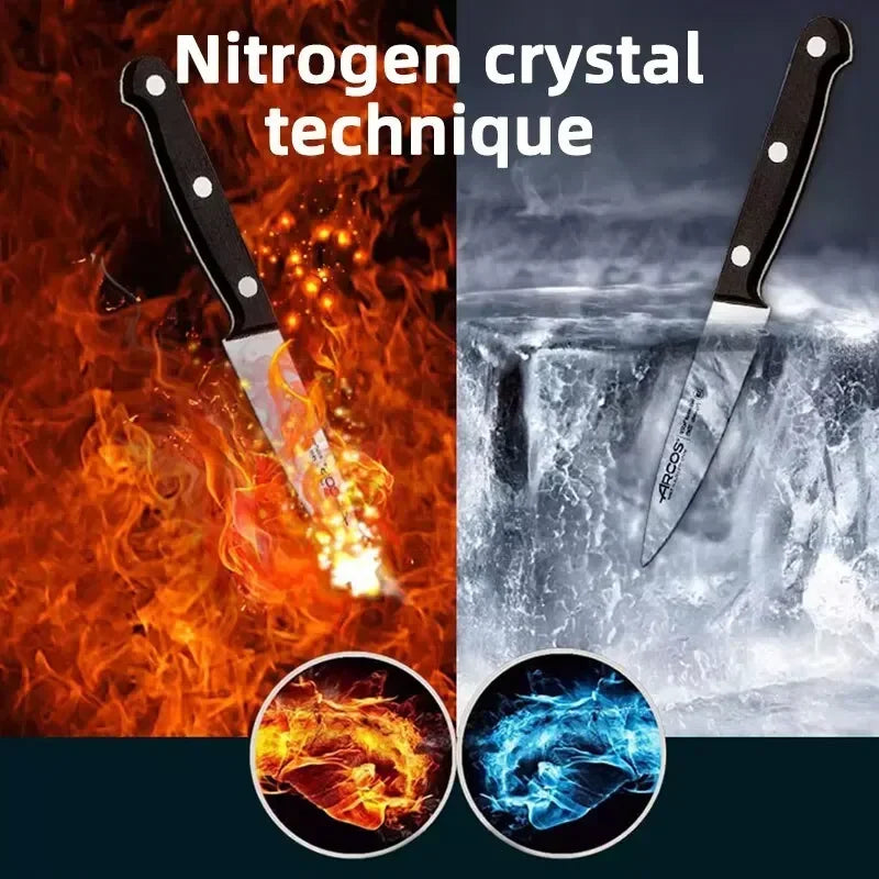 Black Fruit Knife Set - Professional Chef Knives Sharp  Portable Anti-Rust Anti-Stick