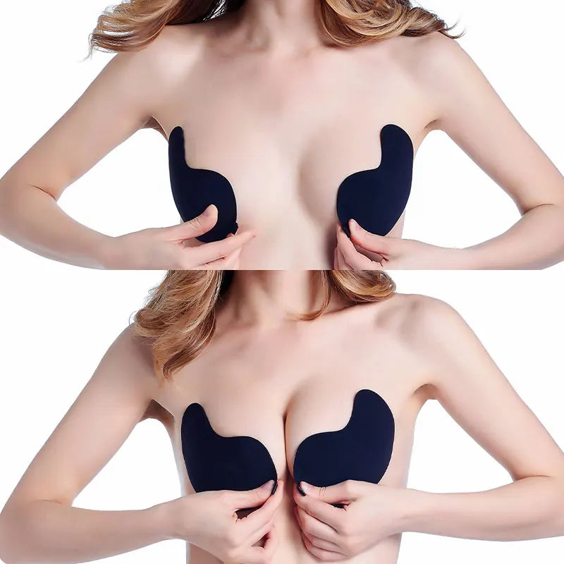 Invisible Push Up Bra - Strapless Backless Seamless Front Closure Wireless Sticky Silicone Bra