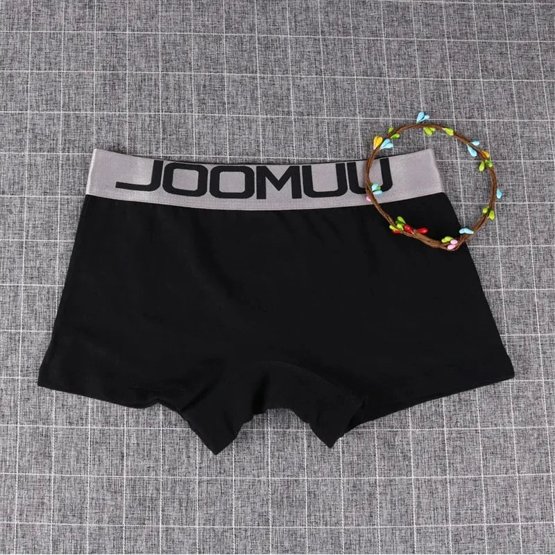 3PCS Popular Solid Women's Cotton Panties Boxer Underwear Ladies Breathable Letter Belt Briefs  Sports Female Knickers Boyshorts