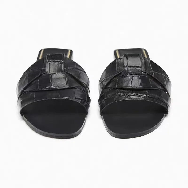 Summer Women Slippers Fashion Outdoor Casual Breathable Flat T-shape Soft Comfortable Heels Shoes Open Toe Sandals Slides Women