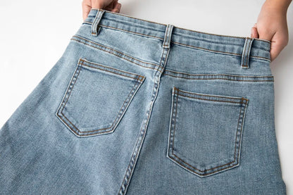 Plus Size Women Jeans Autumn Dark Blue 175cm Tall Stretchy and Loose Washing Straight 6XL 100Kgs Curve Lady Thin Lady Denim Pant
