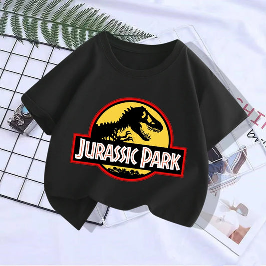 Jurassics World Series Kids Clothes Short Sleeve Summer Hot Movies T-shirt Dinosaur Park Boys Girls Base Top Trend Birthday Gift
