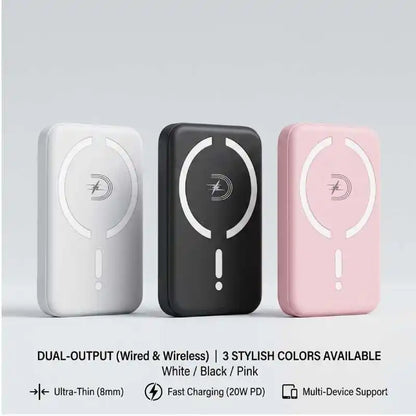 10000mAh Magnetic Wireless Power Bank Ultra Slim PD 20W Fast Charging Portable Charger for IPhone17/16/15/14/13/12/11