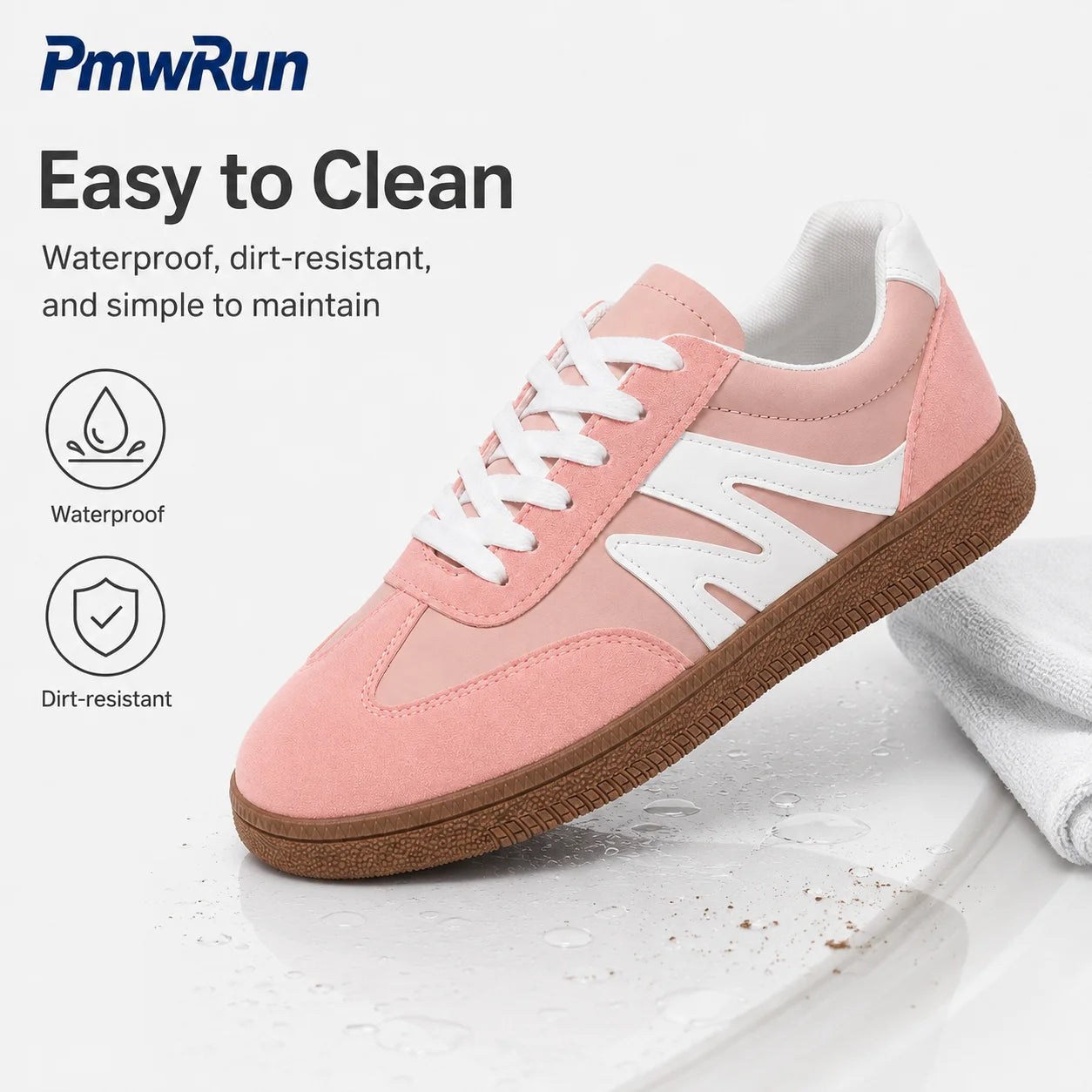 Trend Fashion Sport Shoes For Women PU Leather Waterproof Female Sneakers Anti-slippery Running Footwear For Boys Girls