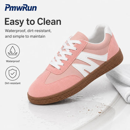 Trend Fashion Sport Shoes For Women PU Leather Waterproof Female Sneakers Anti-slippery Running Footwear For Boys Girls