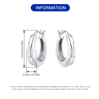 Orstarry S925 Sterling Silver Square Chain With Stone Inlaid Earrings Hoop Earrings For Women Jewelry Original Party Trendy Gift