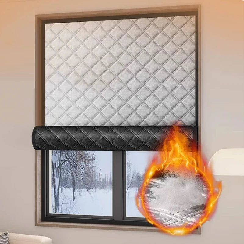 Waterproof Cotton Curtains - Windproof Window Drapes | Thermal Insulation & Frost Resistant Film